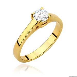 Pierścionek W544 Diament Laboratoryjny 0,50ct żółte złoto