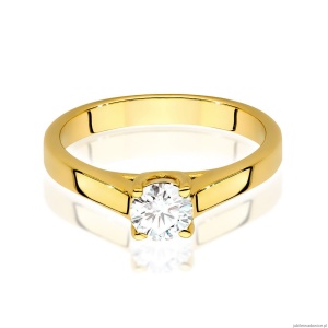 Pierścionek W544 Diament Laboratoryjny 0,50ct żółte złoto