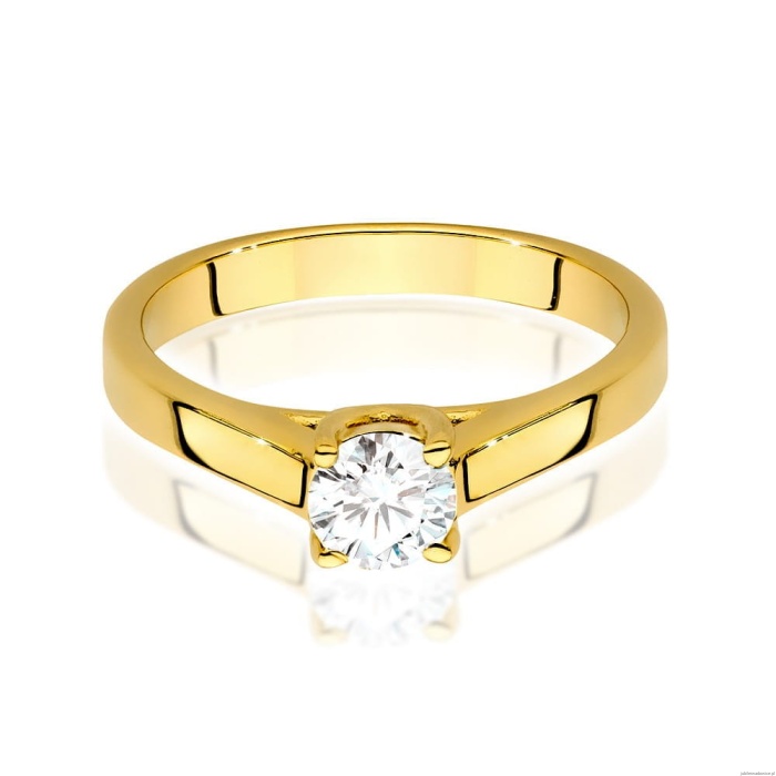 Pierścionek W544 Diament Laboratoryjny 0,50ct żółte złoto