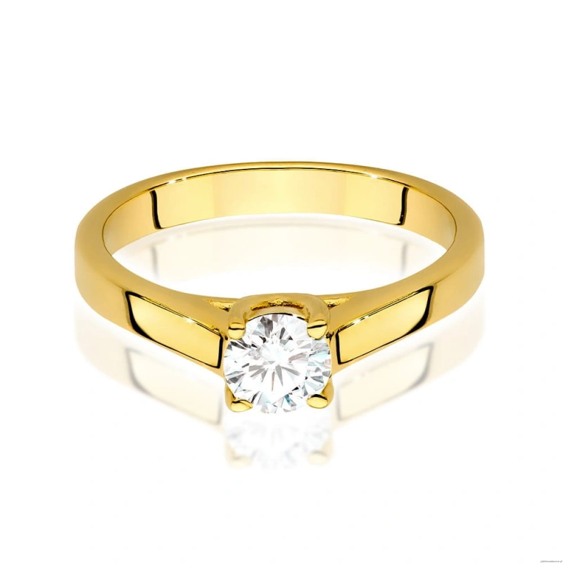 Pierścionek W544 Diament Laboratoryjny 0,50ct żółte złoto