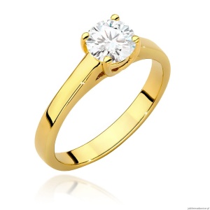 Pierścionek W544 Diament Laboratoryjny 0,70ct żółte złoto