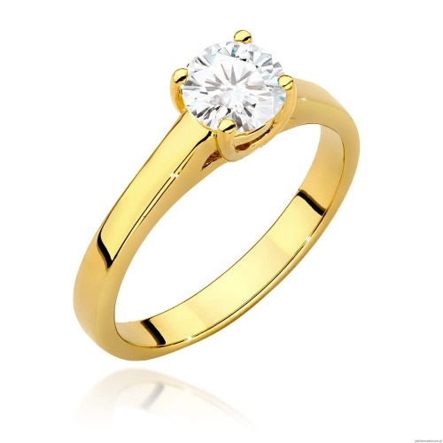 Pierścionek W544 Diament Laboratoryjny 0,70ct żółte złoto