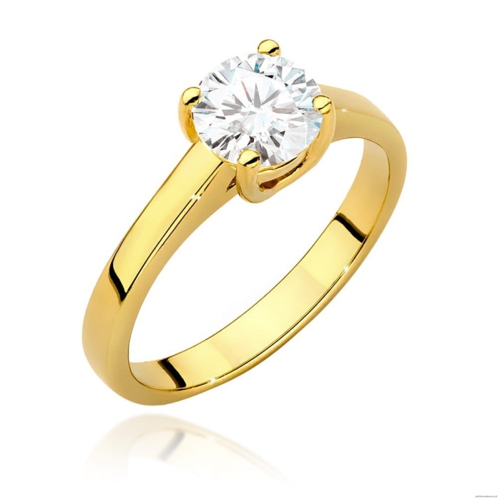 Pierścionek W544 Diament Laboratoryjny 1,00ct żółte złoto