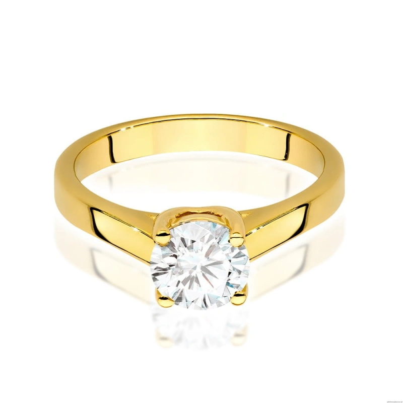Pierścionek W544 Diament Laboratoryjny 1,00ct żółte złoto