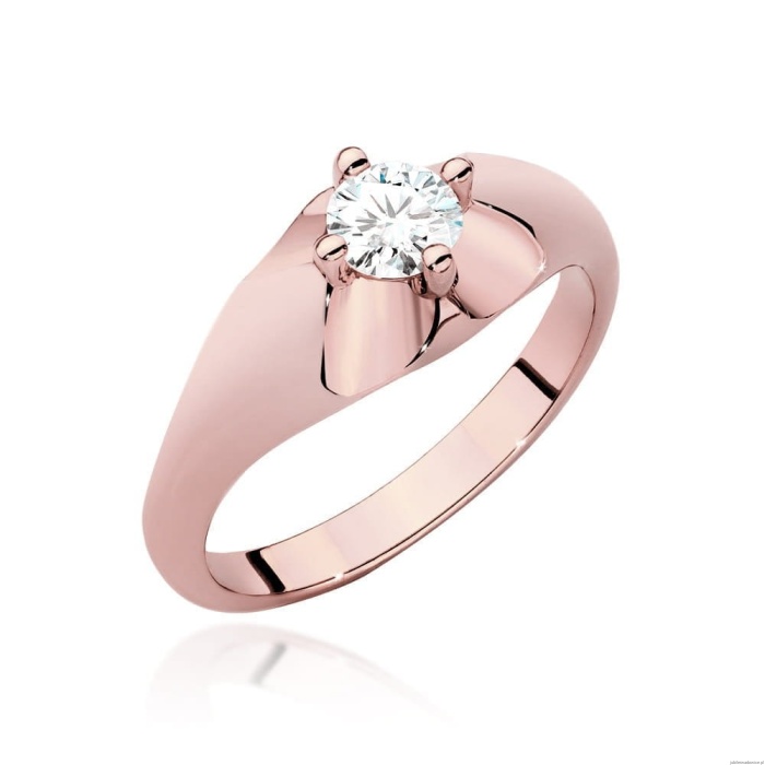 Pierścionek W545 Diament Laboratoryjny 0,40ct różowe złoto