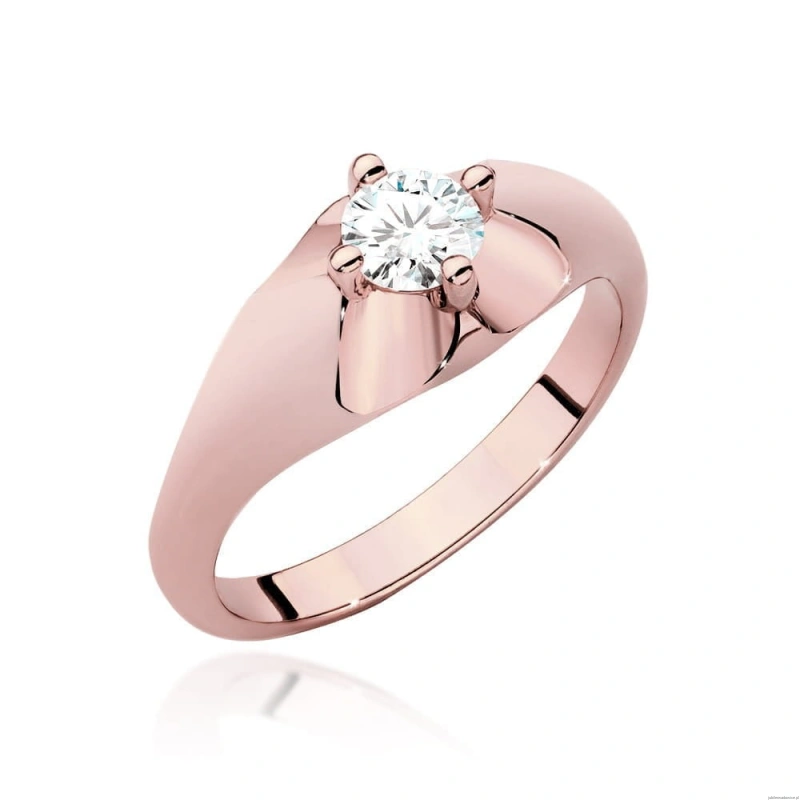 Pierścionek W545 Diament Laboratoryjny 0,40ct różowe złoto