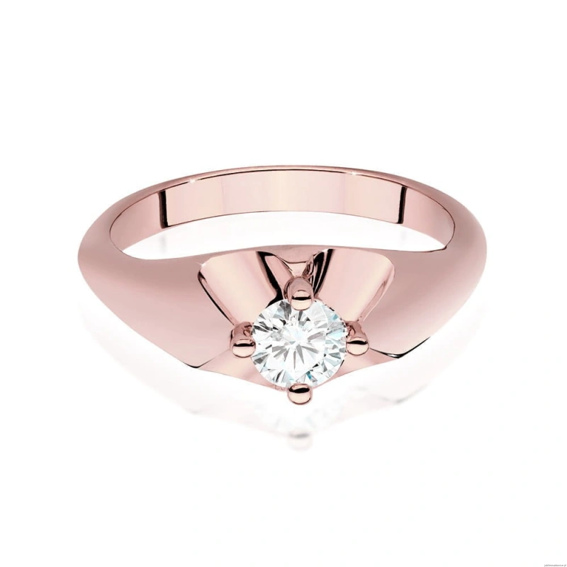 Pierścionek W545 Diament Laboratoryjny 0,40ct różowe złoto