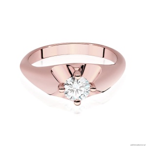 Pierścionek W545 Diament Laboratoryjny 0,50ct różowe złoto