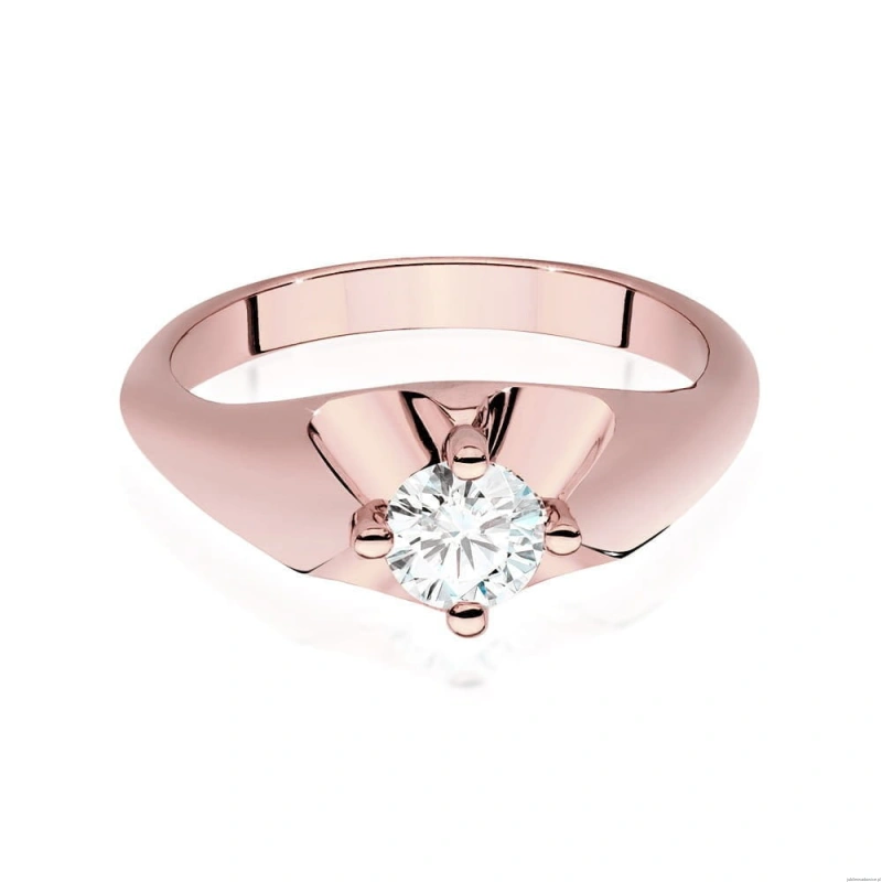 Pierścionek W545 Diament Laboratoryjny 0,50ct różowe złoto