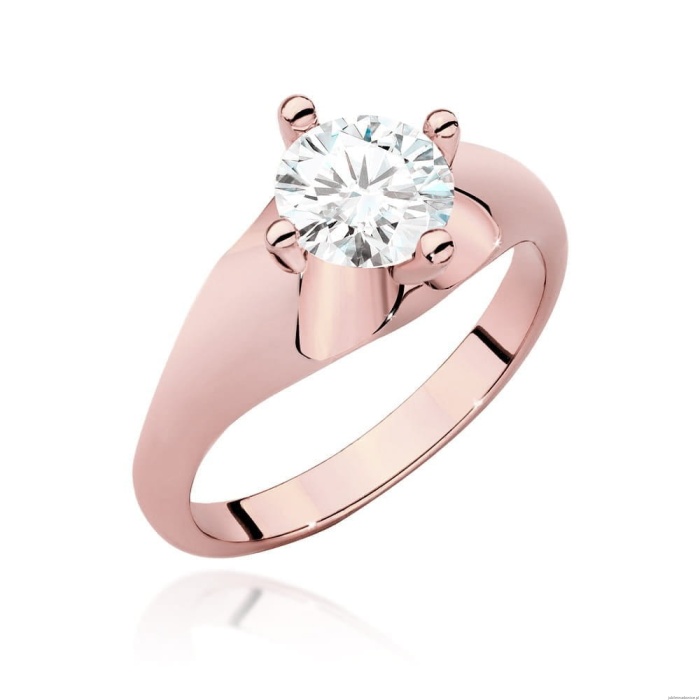 Pierścionek W545 Diament Laboratoryjny 1,00ct różowe złoto