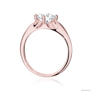 Pierścionek W545 Diament Laboratoryjny 1,00ct różowe złoto