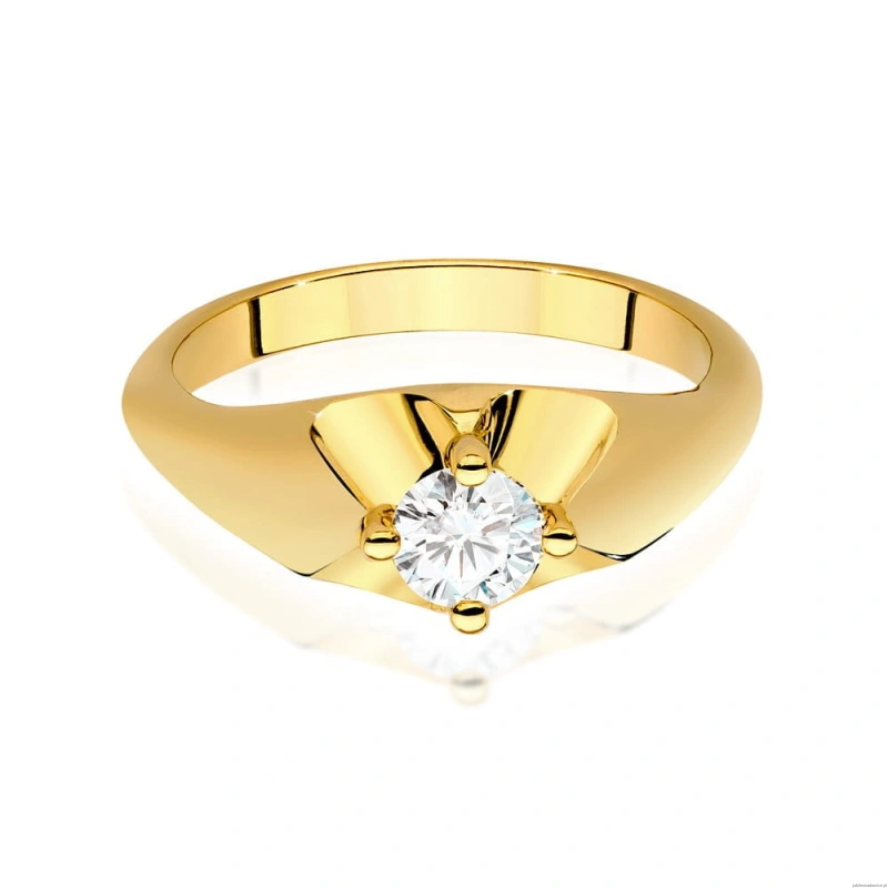 Pierścionek W545 Diament Laboratoryjny 0,40ct żółte złoto