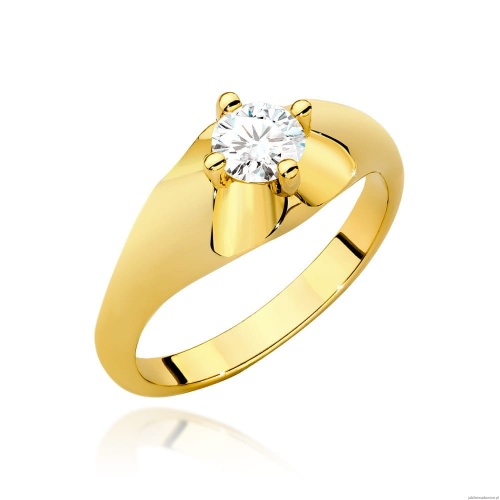 Pierścionek W545 Diament Laboratoryjny 0,50ct żółte złoto