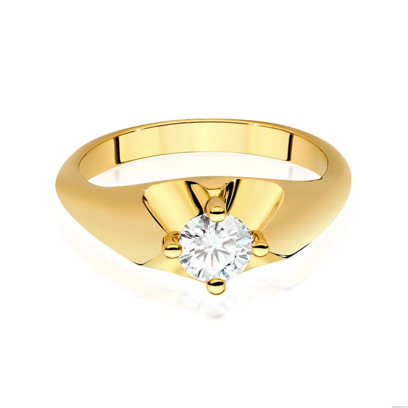Pierścionek W545 Diament Laboratoryjny 0,50ct żółte złoto