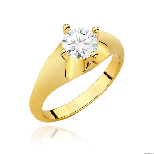 Pierścionek W545 Diament Laboratoryjny 0,70ct żółte złoto