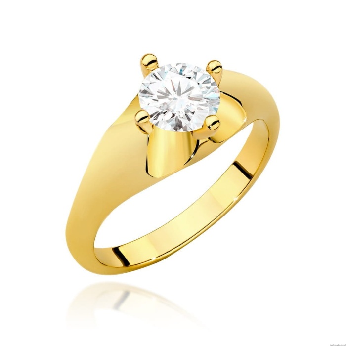 Pierścionek W545 Diament Laboratoryjny 0,70ct żółte złoto
