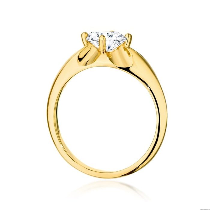Pierścionek W545 Diament Laboratoryjny 0,70ct żółte złoto