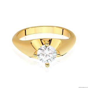 Pierścionek W545 Diament Laboratoryjny 0,70ct żółte złoto