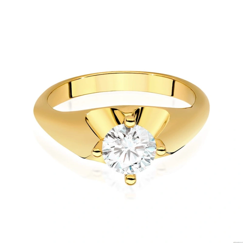 Pierścionek W545 Diament Laboratoryjny 0,70ct żółte złoto