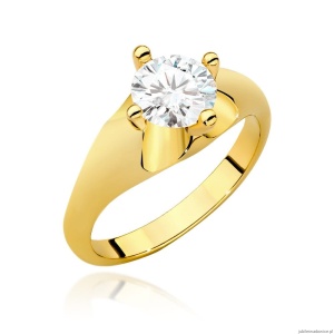 Pierścionek W545 Diament Laboratoryjny 1,00ct żółte złoto