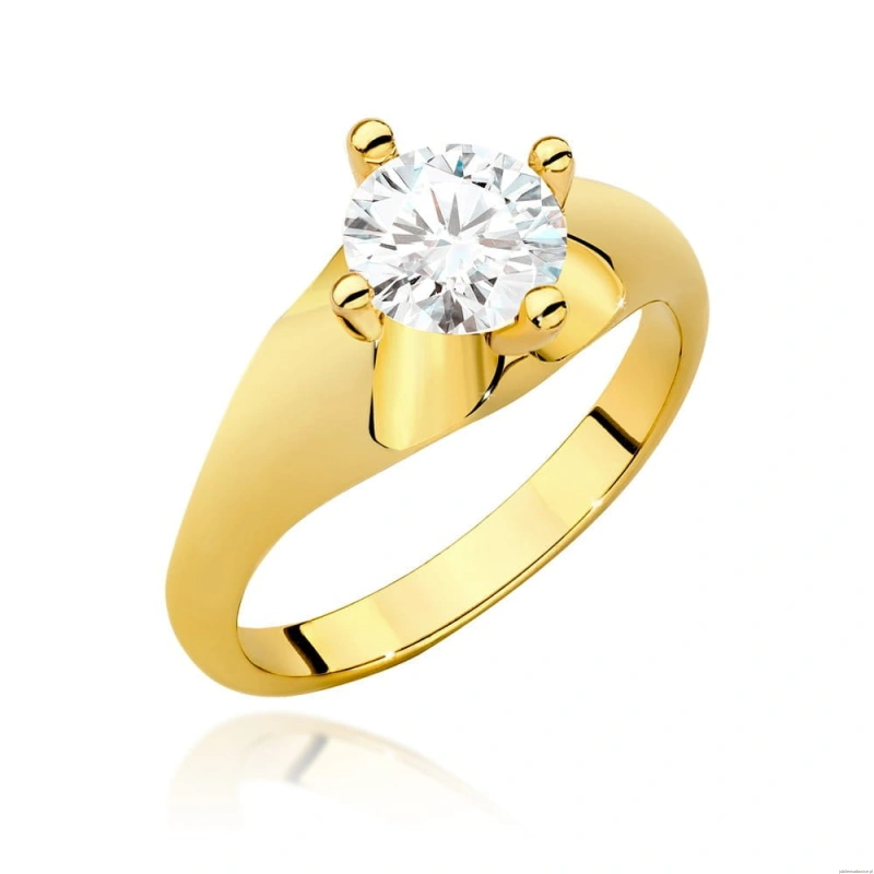 Pierścionek W545 Diament Laboratoryjny 1,00ct żółte złoto