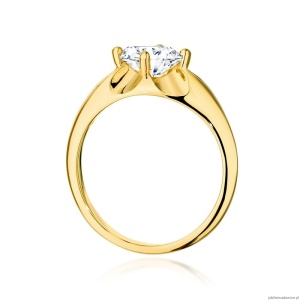 Pierścionek W545 Diament Laboratoryjny 1,00ct żółte złoto