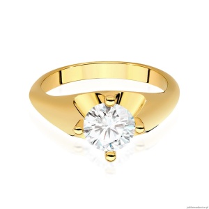 Pierścionek W545 Diament Laboratoryjny 1,00ct żółte złoto