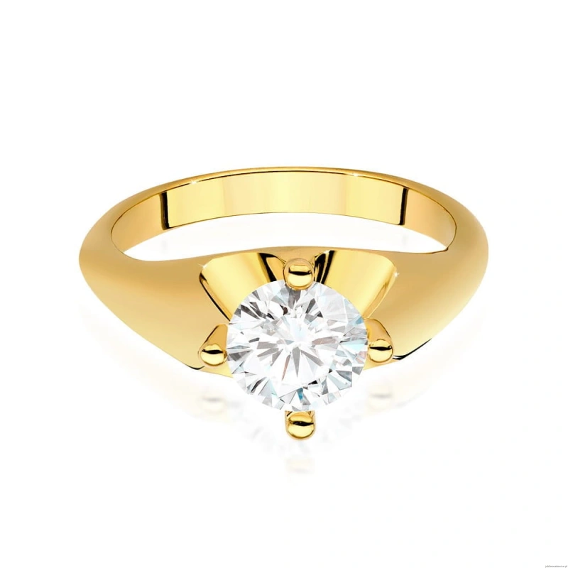 Pierścionek W545 Diament Laboratoryjny 1,00ct żółte złoto