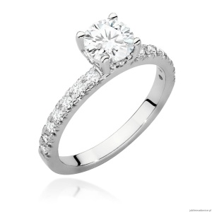 Pierścionek W546 Diament Laboratoryjny 0,70ct białe złoto