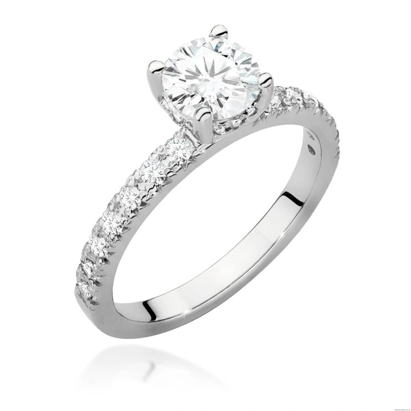 Pierścionek W546 Diament Laboratoryjny 0,70ct białe złoto