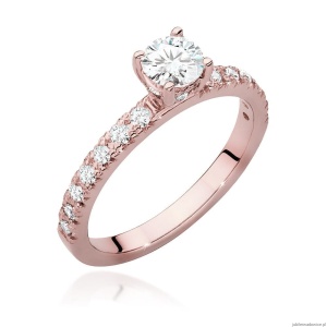 Pierścionek W546 Diament Laboratoryjny 0,40ct różowe złoto