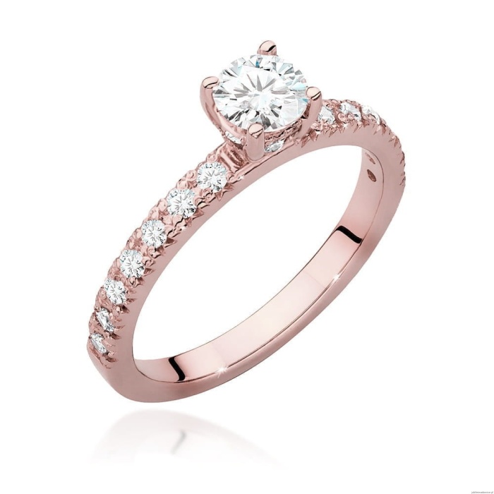 Pierścionek W546 Diament Laboratoryjny 0,40ct różowe złoto
