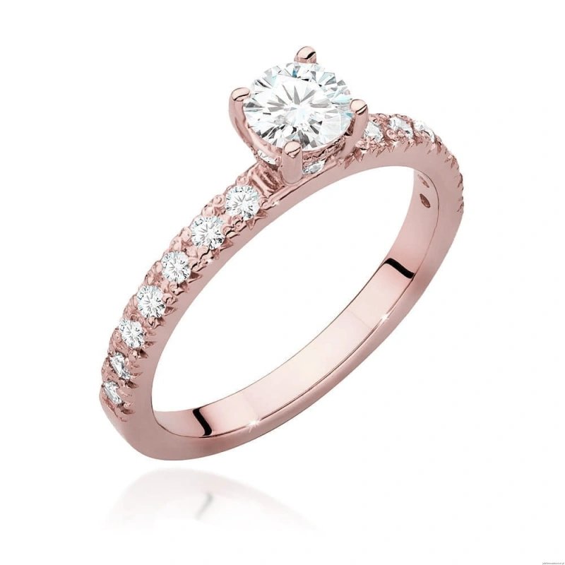 Pierścionek W546 Diament Laboratoryjny 0,40ct różowe złoto