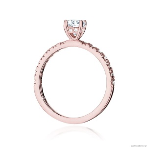 Pierścionek W546 Diament Laboratoryjny 0,40ct różowe złoto