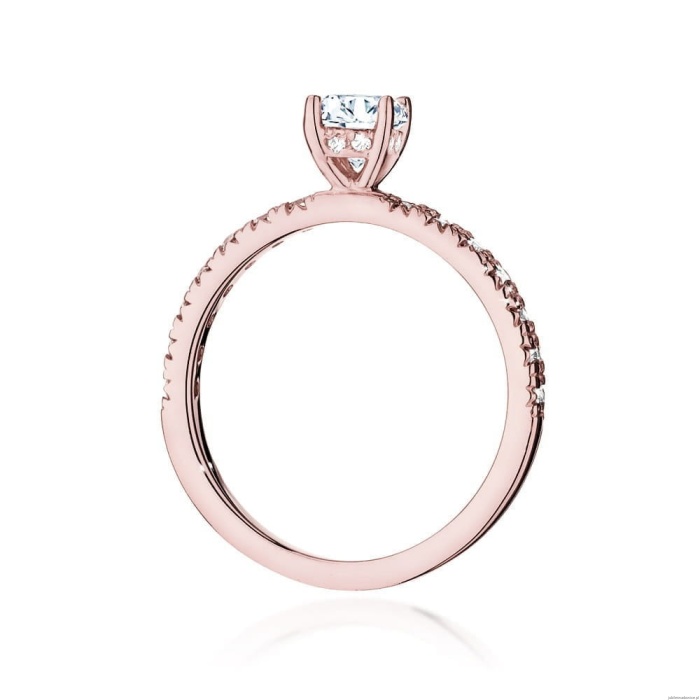 Pierścionek W546 Diament Laboratoryjny 0,40ct różowe złoto