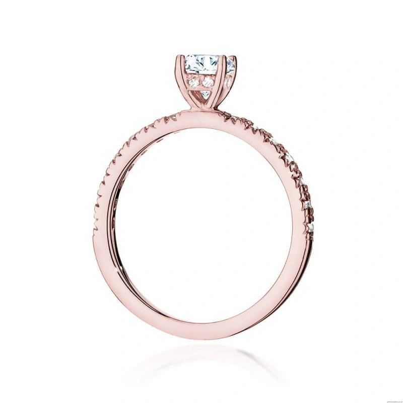 Pierścionek W546 Diament Laboratoryjny 0,40ct różowe złoto