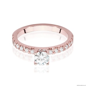 Pierścionek W546 Diament Laboratoryjny 0,40ct różowe złoto
