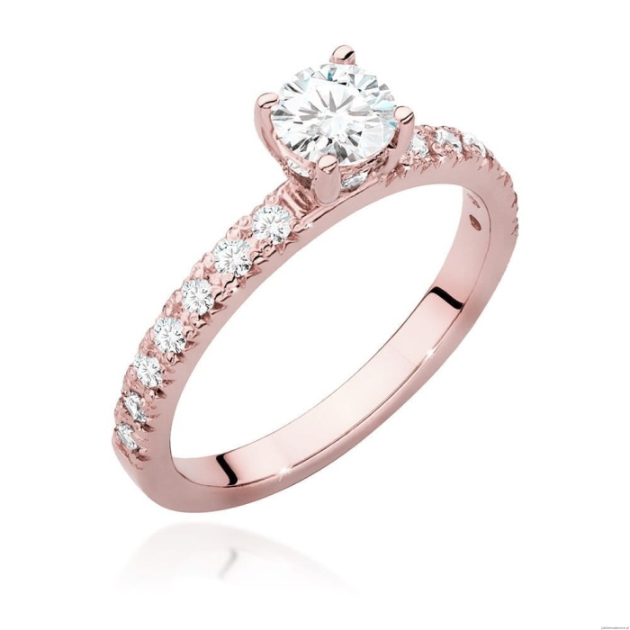 Pierścionek W546 Diament Laboratoryjny 0,50ct różowe złoto