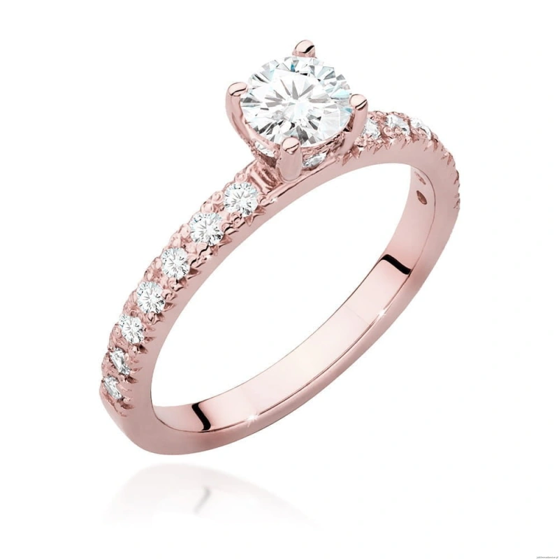 Pierścionek W546 Diament Laboratoryjny 0,50ct różowe złoto