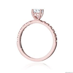 Pierścionek W546 Diament Laboratoryjny 0,50ct różowe złoto