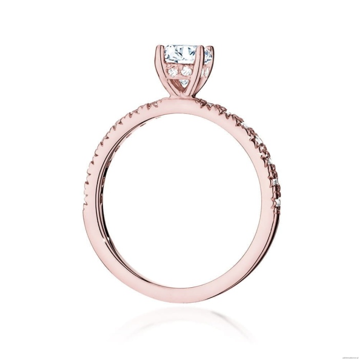 Pierścionek W546 Diament Laboratoryjny 0,50ct różowe złoto