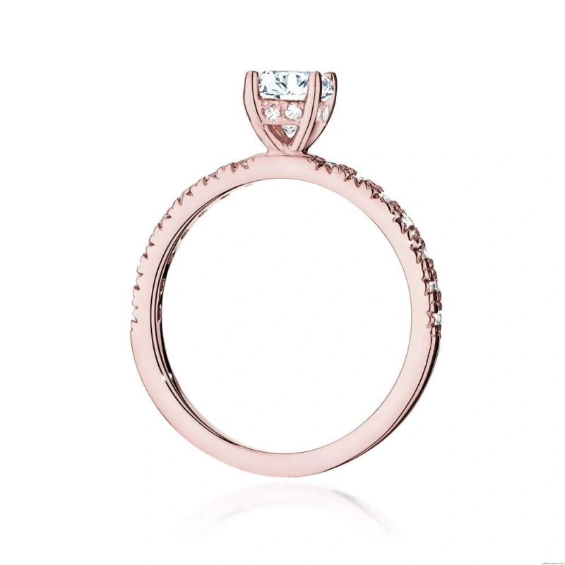 Pierścionek W546 Diament Laboratoryjny 0,50ct różowe złoto