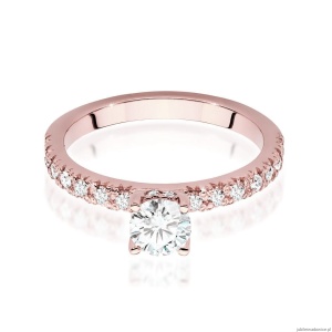 Pierścionek W546 Diament Laboratoryjny 0,50ct różowe złoto