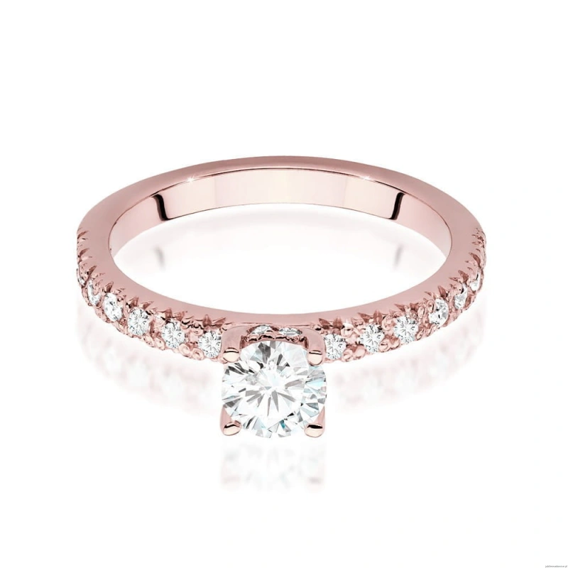 Pierścionek W546 Diament Laboratoryjny 0,50ct różowe złoto