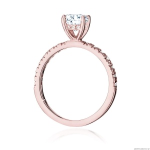 Pierścionek W546 Diament Laboratoryjny 0,70ct różowe złoto
