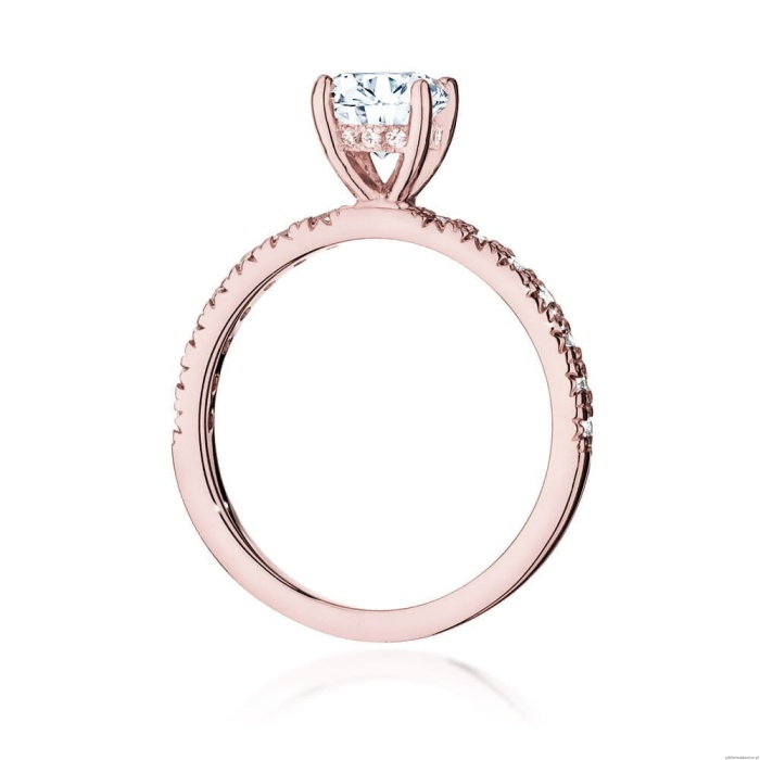 Pierścionek W546 Diament Laboratoryjny 0,70ct różowe złoto