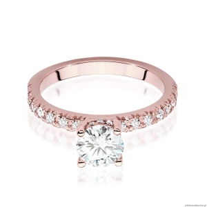 Pierścionek W546 Diament Laboratoryjny 0,70ct różowe złoto