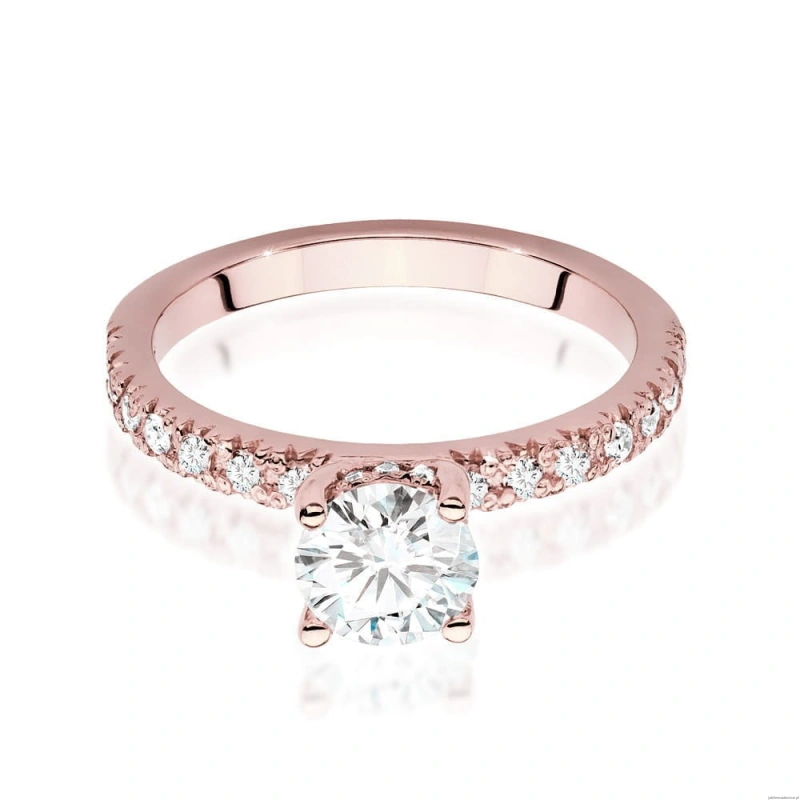 Pierścionek W546 Diament Laboratoryjny 0,70ct różowe złoto