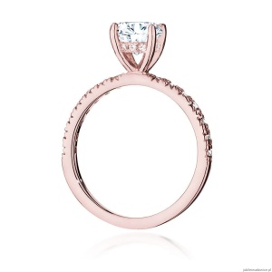 Pierścionek W546 Diament Laboratoryjny 1,00ct różowe złoto