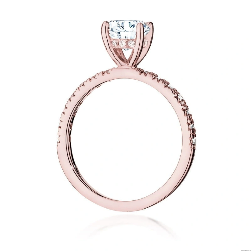 Pierścionek W546 Diament Laboratoryjny 1,00ct różowe złoto